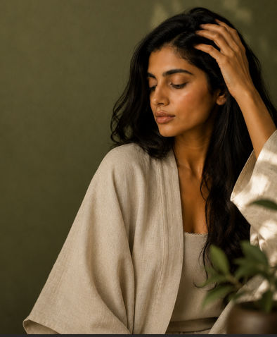 A woman with healthy hair